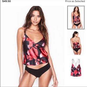victoria secret cami sleep black rose new w tag M